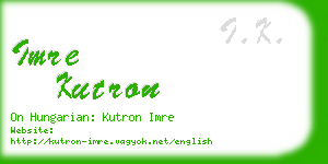 imre kutron business card